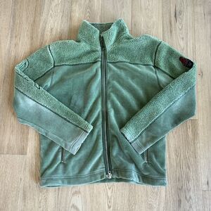 Think Pink vintage Californian Free Thinking fleece Jacket 90’s Ski Brand Green